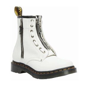 New Dr. Martens Women's 1460 Double Zip Leather Boots - white leather